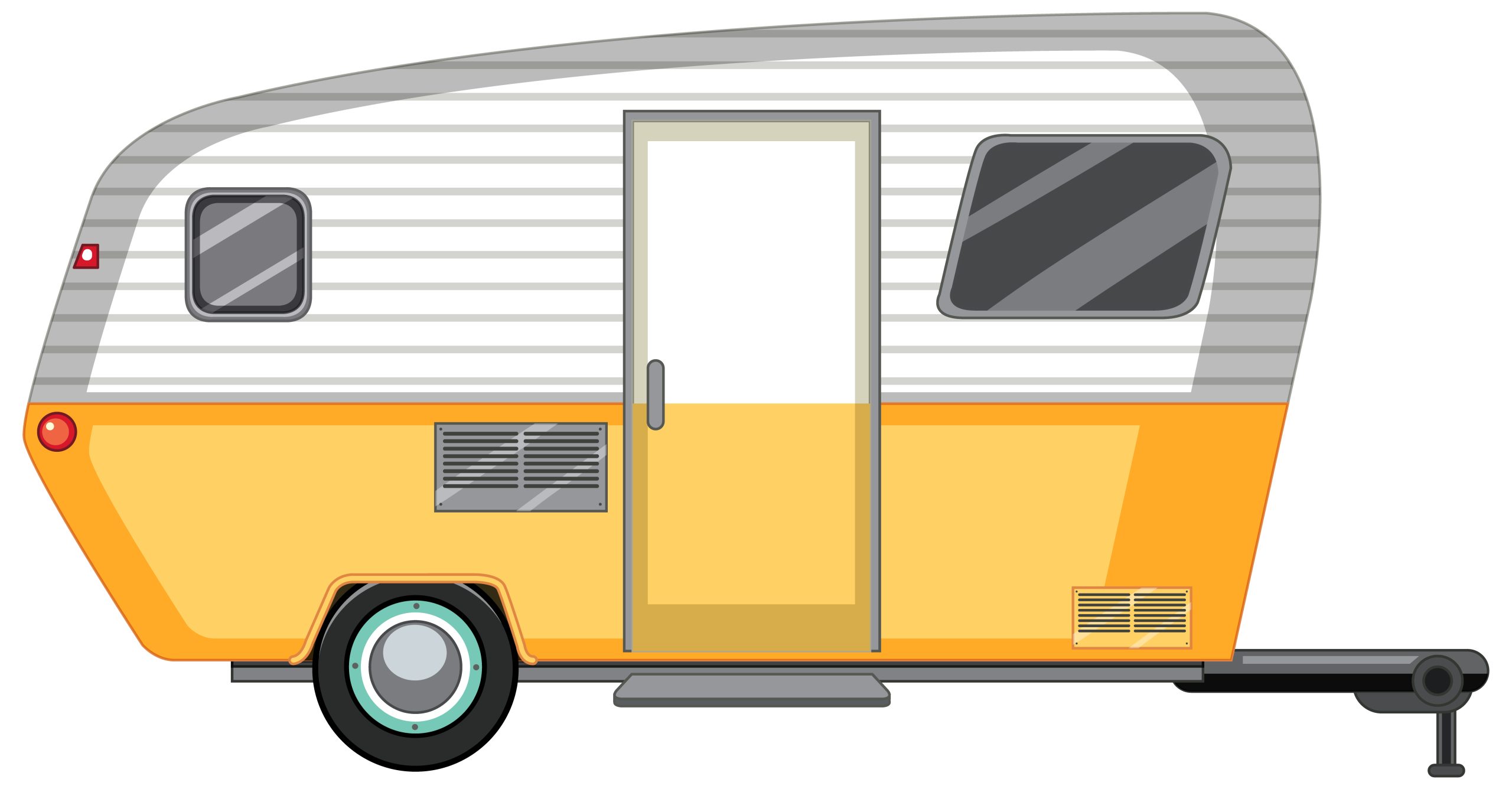Cute caravan on white background illustration